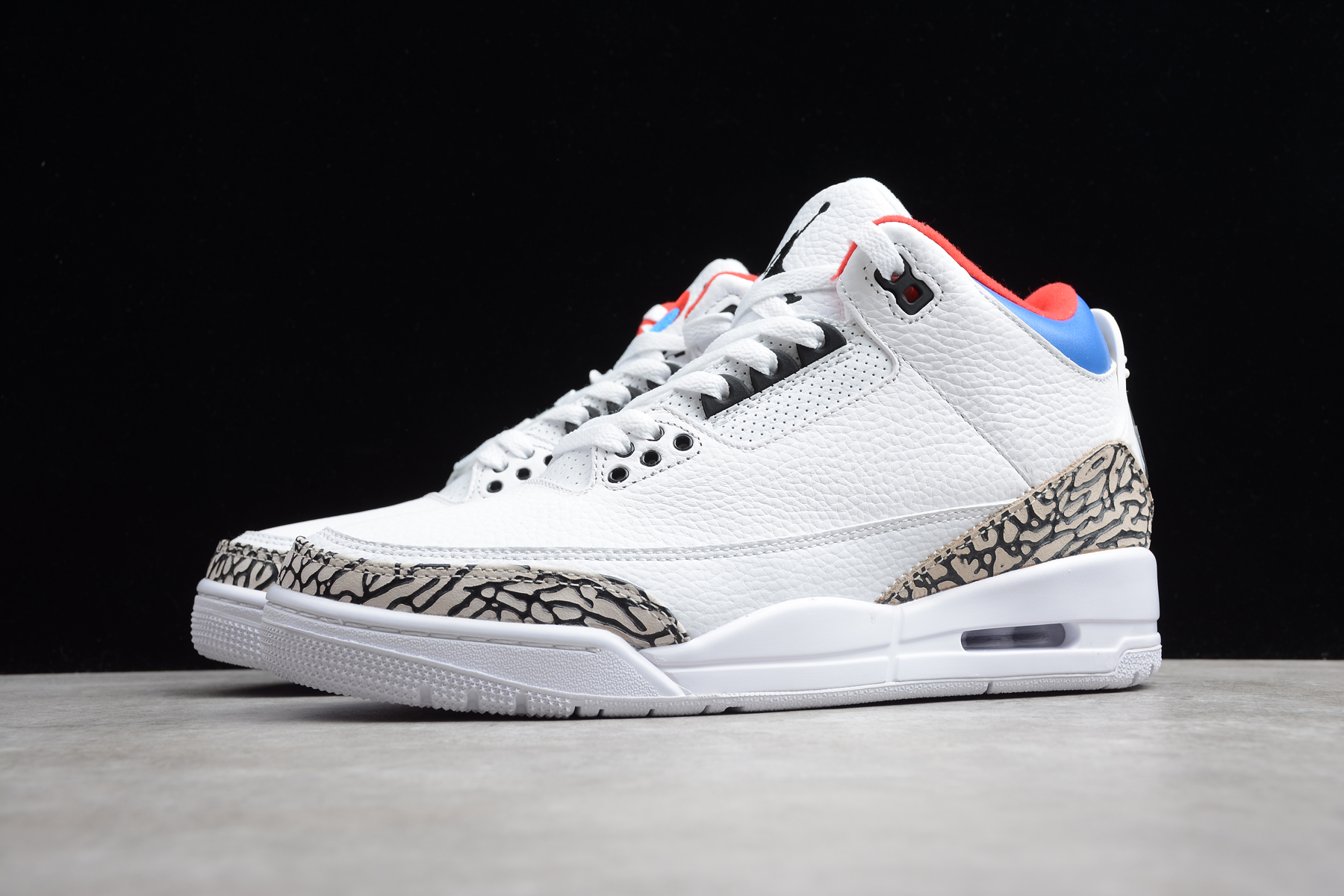 New Air Jordan 3 White Blue Orange - Click Image to Close